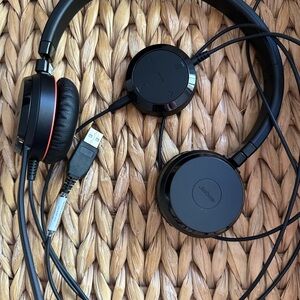 Jabra Wired On-Ear Headphones in Black with Orange Trim